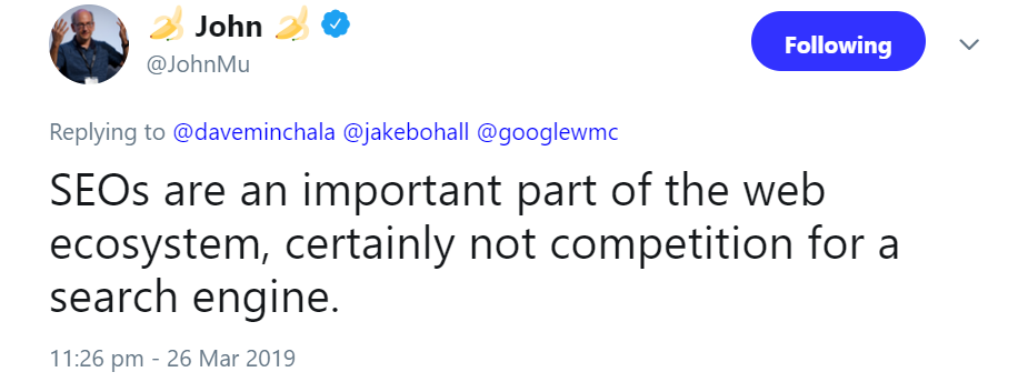 Google: SEOs sind wichtig und keine Konkurrenz