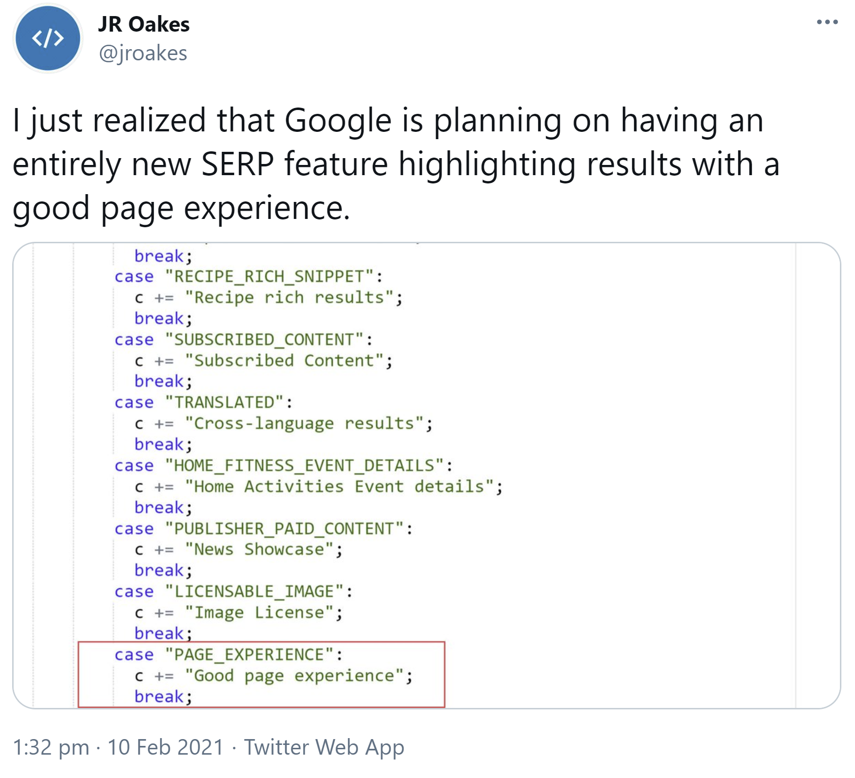 Google: Vorbereitungen für SERP-Feature zur Kennzeichnung von Seiten mit guter Page Experience