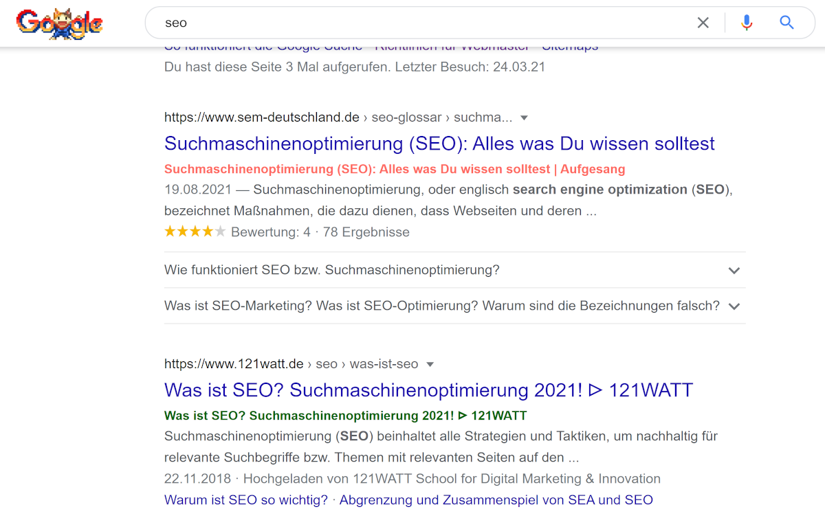 Google SERP: Vergleich von Original-Titel mit den von Google veränderten Titeln per Bookmarklet