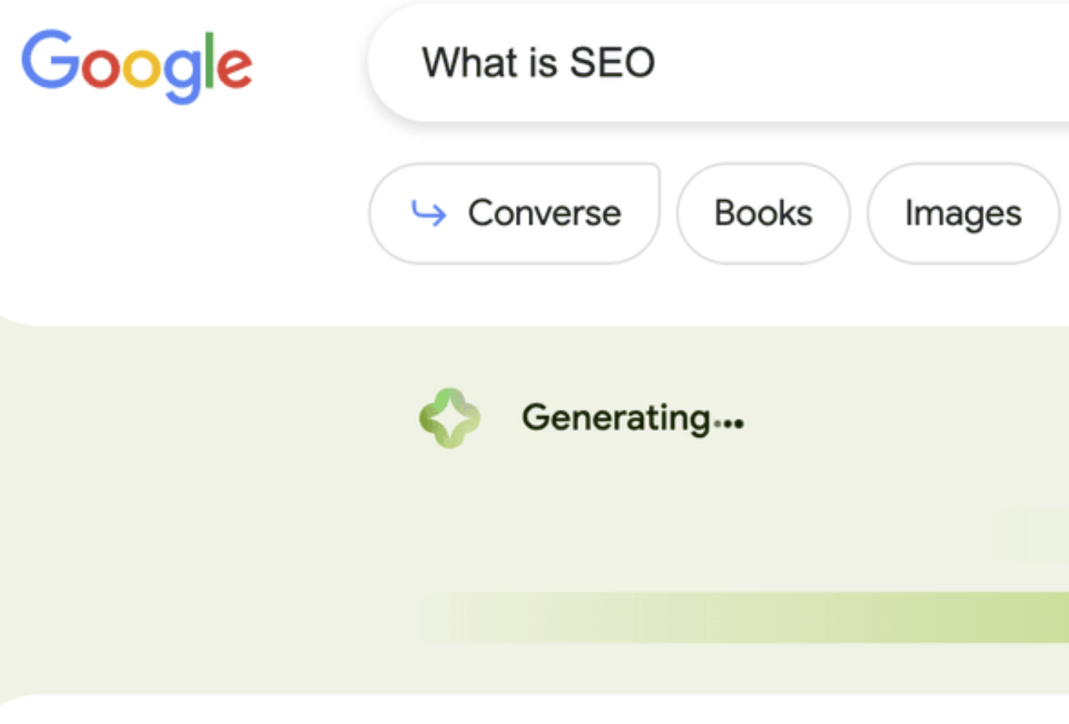 Google SGE: Generating...