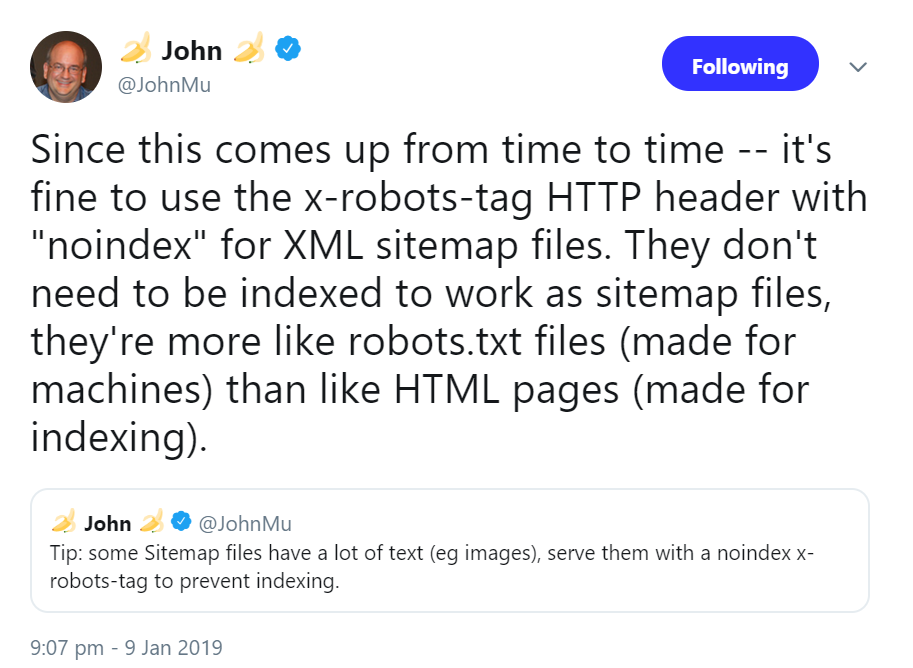 Google: XML-Sitemaps auf 'noindex' setzen