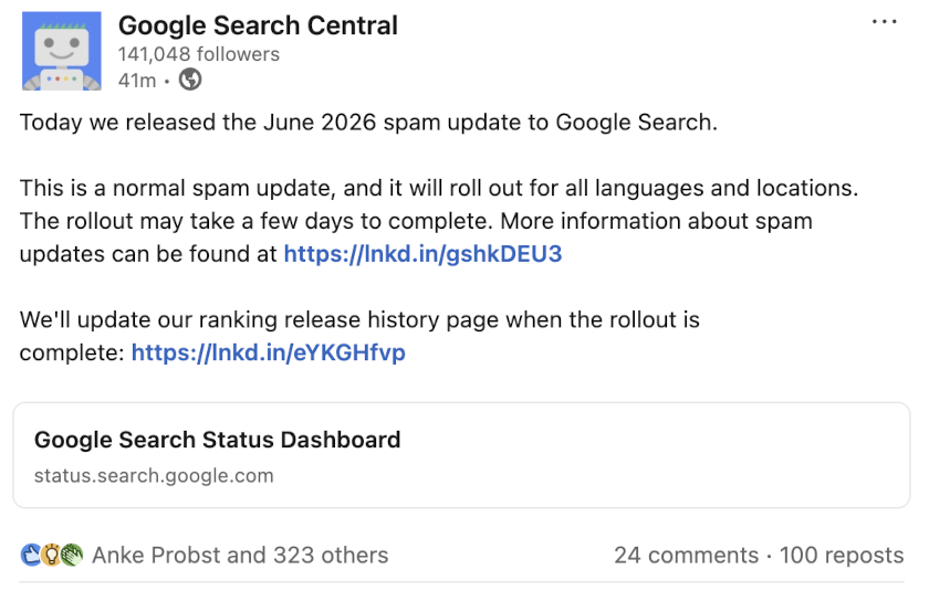 Google June 2026 Spam Update