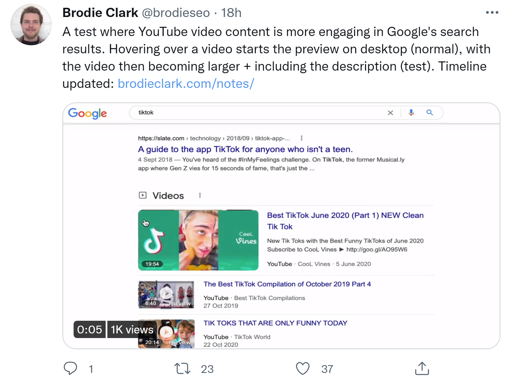 Google testet hervorgehobene Videos auf den Suchergebnisseiten