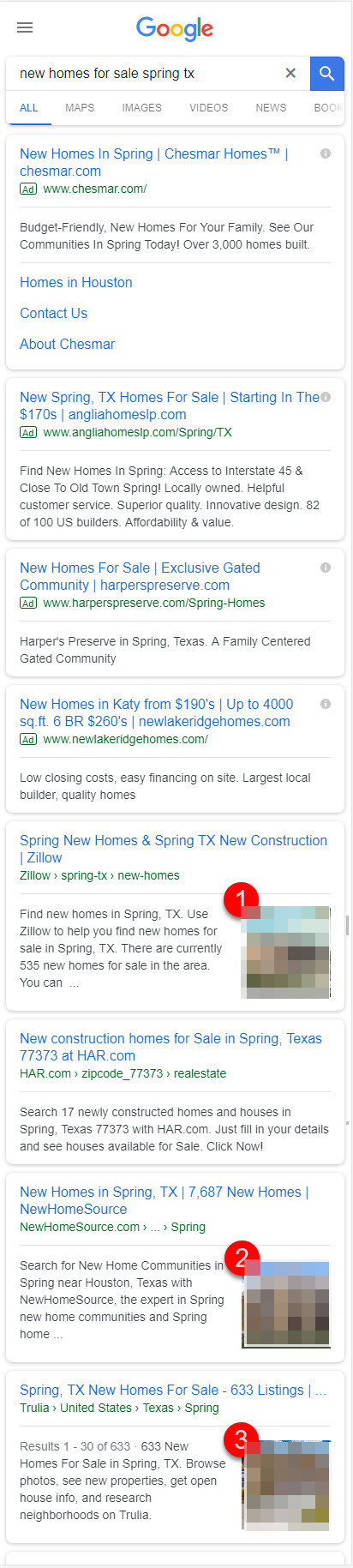 Google: Thumbnails in der mobilen Suche (Beispiel)