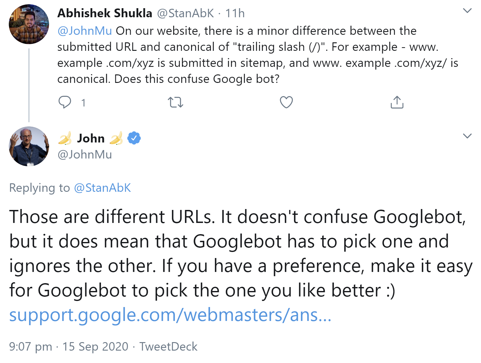 Google: Trailing Slash bedeutet Unterschied für Canonical URLs