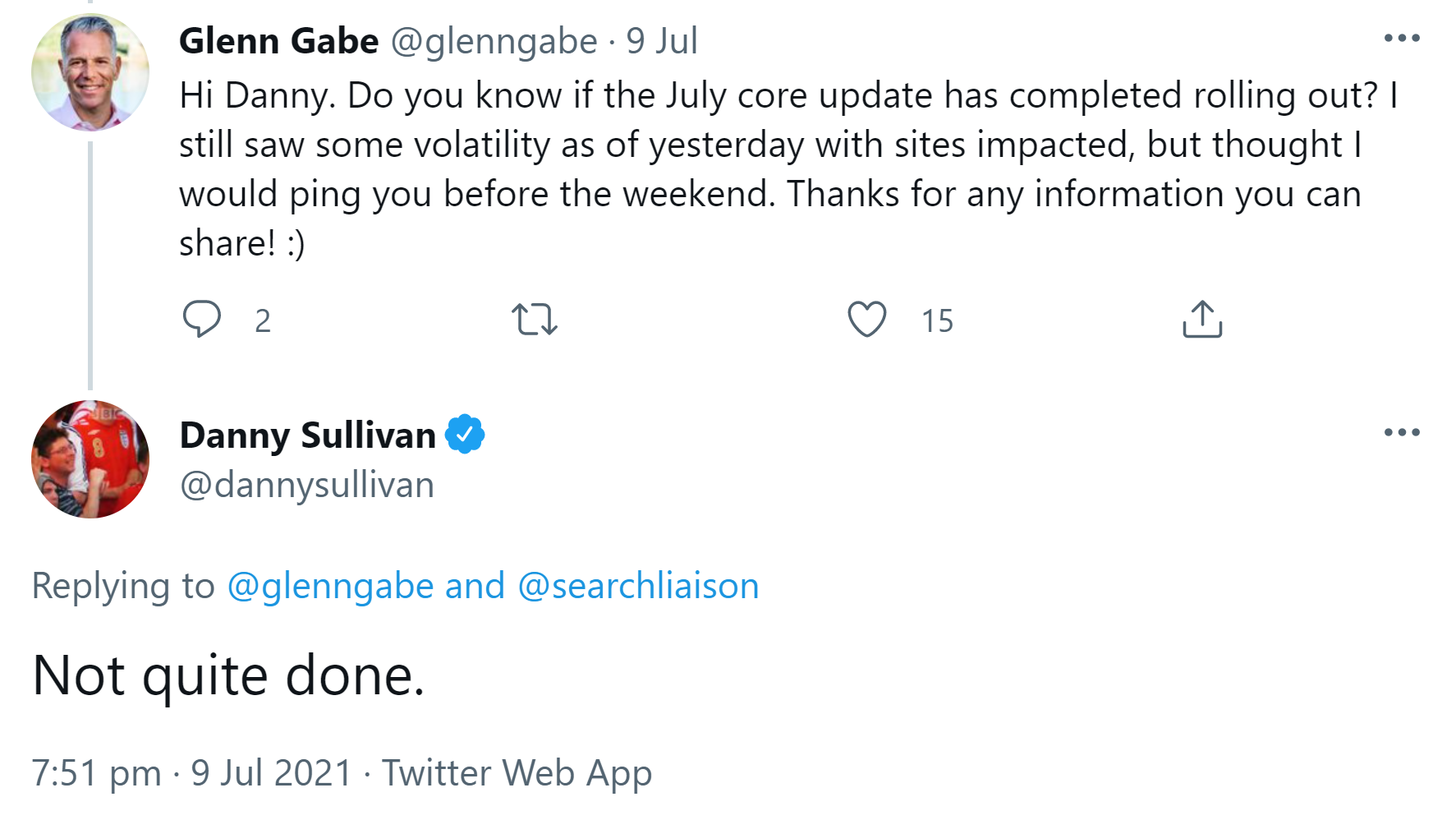 Google: Update vom Juli 21 ist noch nicht abgeschlossen