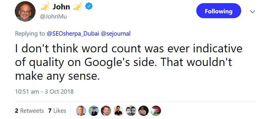 Google: Wortanzahl war noch nie Indikator für Qualität