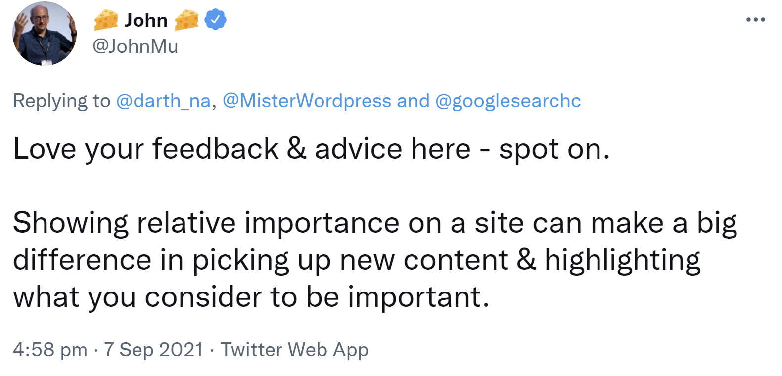 Google: Relative Wichtigkeit von Inhalten auf einer Website zu zeigen, kann die Wartezeit bis zum Crawlen verringern