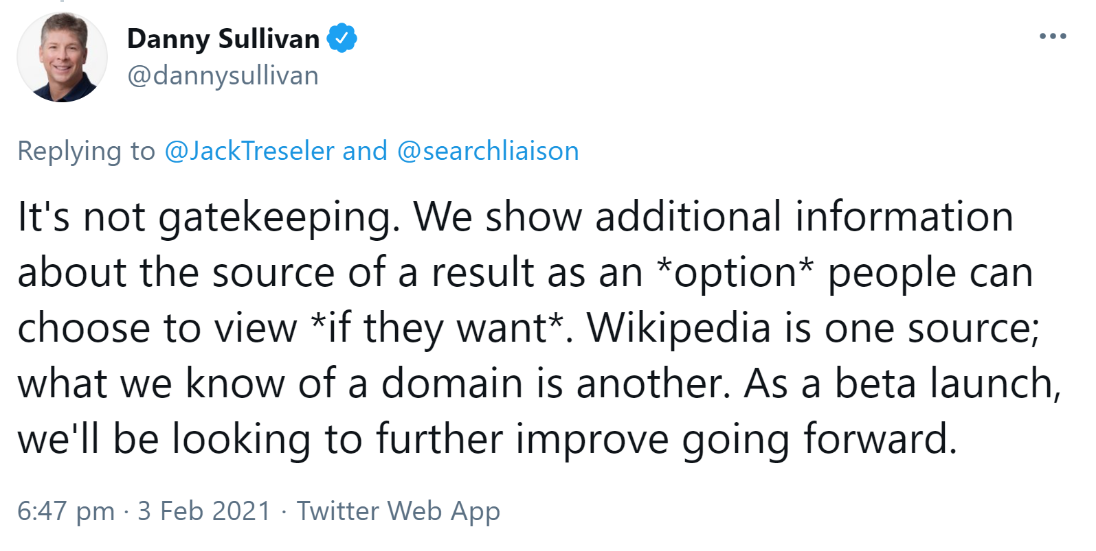 Google: 'Zusätzliche Informationen aus Wikipedia auf den SERPs sind kein Gatekeeping.'