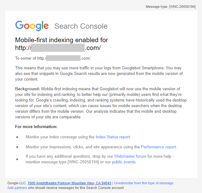 Google: Benachrichtigung über die Umstellung auf 'Mobile First'