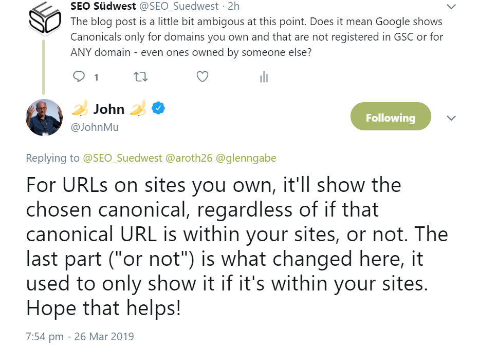Google: Klarstellung: Auch URLs fremder Websites können jetzt als Canonical in der Search Console erscheinen