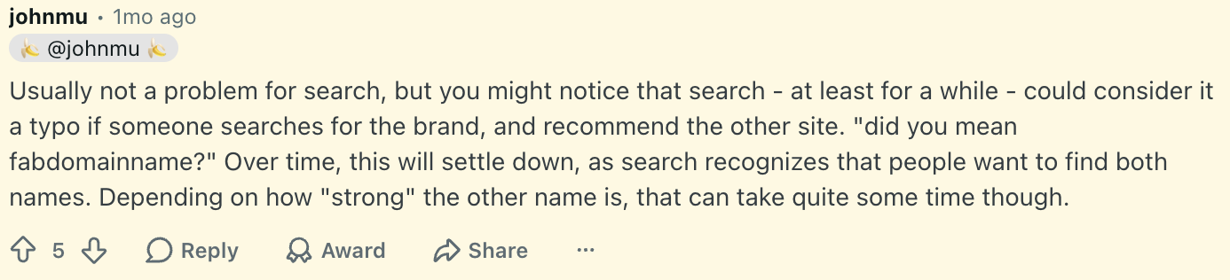John Müller von Google zu ähnlichen Domain-Namen in der Suche