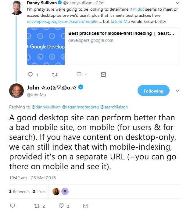 Mobile First: Google wird Desktop-Inhalte indexieren, wenn diese mobil fehlen
