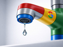 Google Wasserhahn mit nur einem Tropfen