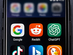 Suche-Apps auf Smartphone