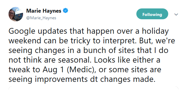 Marie Haynes: auch nicht saisonale Seiten betroffen
