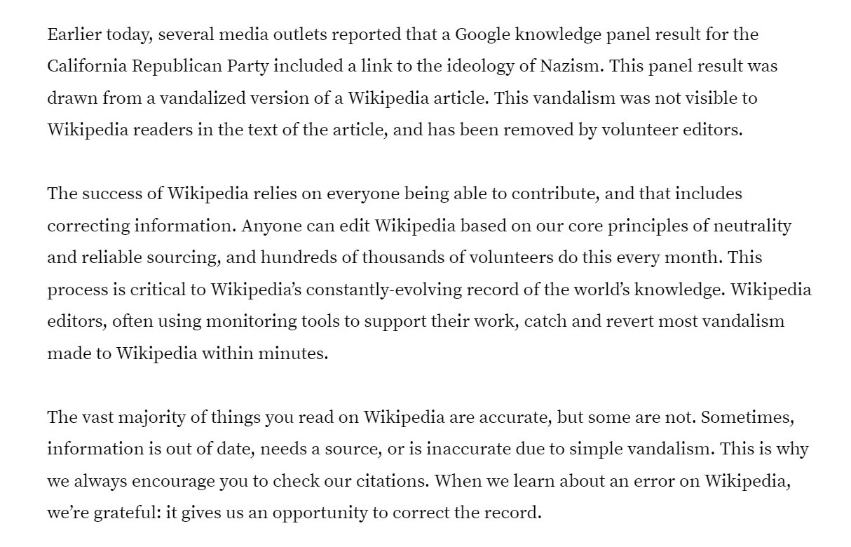 Wikipedia nimmt Stellung zu manipuliertem Artikel auf Twitter