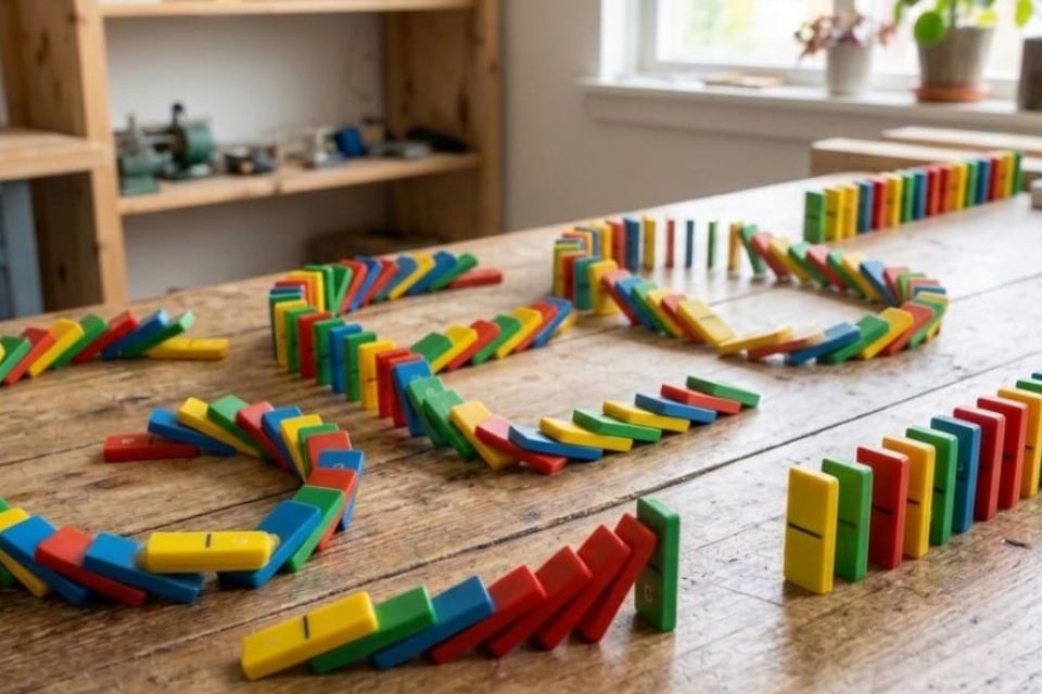 GEO: Korrelation und Kausalität - Dominosteine