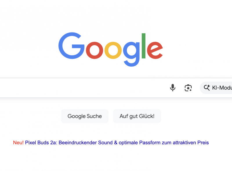 Google KI-Modus Startseite