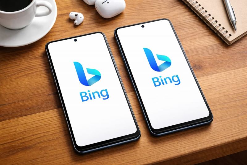 Duplicate Content: Zwei Handys mit Bing Logo