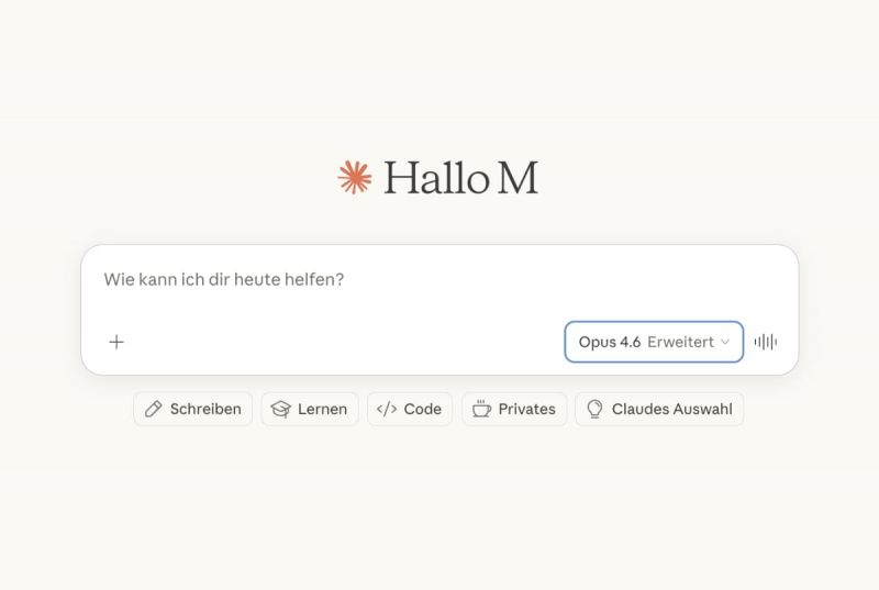 Claude Opus 4.6 Startbildschirm