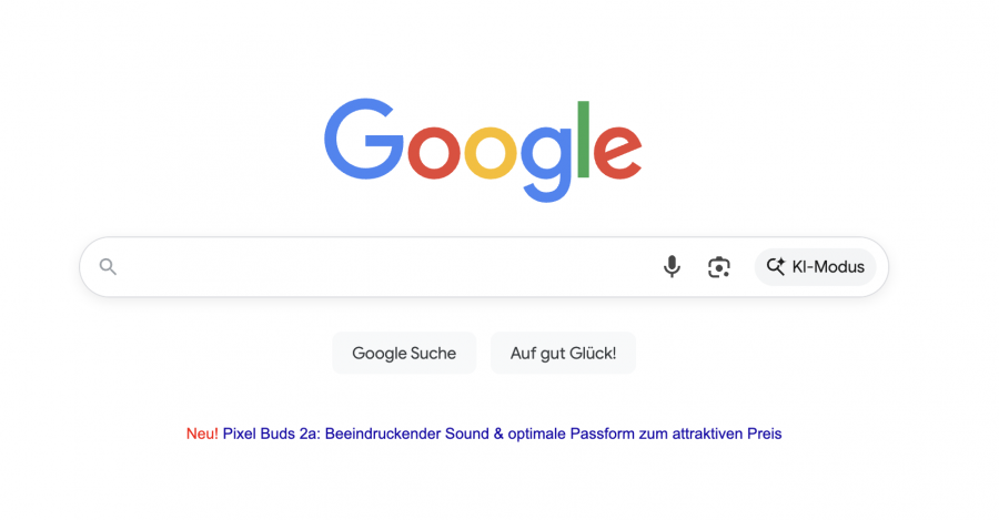 Google KI-Modus Startseite